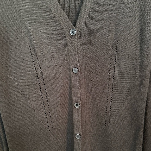Studio M - Long Brown Cardigan - Sweater - Picture 3 of 5
